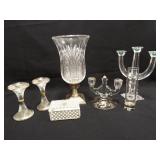 Glass Candleholders, Vase, Box (7)