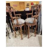 Bar Stools, swivel, upholstered (2)