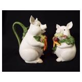 Fitz & Floyd Pig Pitcher, Holder (2)