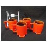 Frankoma Mugs - Red, 3" (4)