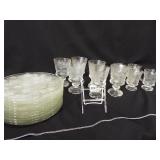 Tiara Pinecone, Clear Plates, Glasses