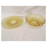 Gold Glass Platter, Bowl