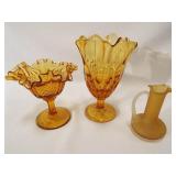 Amber Glass Vases (3)