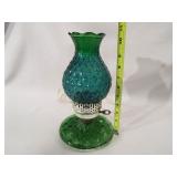 Teal Glass Lantern Style Lamp, Plate (2)