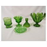 Green Glass Pieces (5)