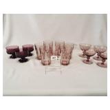 Purple Glass Stemware, Glasses (3) (5) (4)