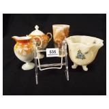 Fenton Bowl, R&S Cream & Sugar, Vase (4)