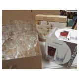 Clear Glass Stemware, Glasses (3 boxes +)
