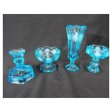 Blue Coin Glass Pieces (4)