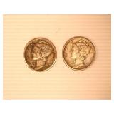 Mercury Dimes; 1941P & 1942P;