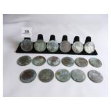 17 Kennedy Half Dollars; (tarnished condition);