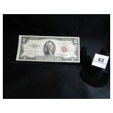 1953A Red Seal Two Dollar Bill;