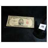 1953C Red Seal Five Dollar Bill;
