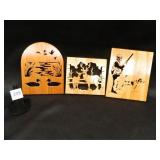 Wooden Panels w/Laser Art Hunting Designs;