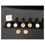 Roosevelt Dimes (7); 1961D; 1965P; 1987D; 1997D