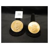 Gold-Layered Eisenhower Dollars; 1-1972