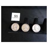 Washington Quarters-(3); 1936P; 1956P; 1957P;