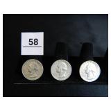 Washington Quarters-(3); 1964D-2; 1964P-1;