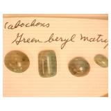 Cabochons; Green Beryl Matrix; (4); 3.1 grams;