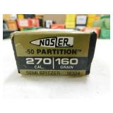 270 CAL 160 GR NOSLER SEMI SPRITZER (50) BULLETS