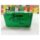 25 CAL 75 GR SIERRA (100) BULLETS