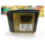25 CAL 120 GR NOSLER SPITZER (50/BOX) BULLETS