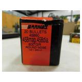 458 MAG 600 GR ROUND NOSE BARNES(20) BULLETS