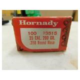35 CAL 200 GR RN HORNADY (100) BULLETS
