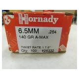 6.5 MM 140 GR A-MAX HORNADY (100/BOX) BULLETS