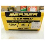 6.5 MM 140 GR VLD TARGET BERGER (100) BULLETS