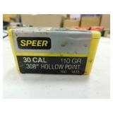 30 CAL 110 GR HP SPEER (100/BOX)