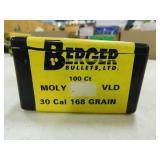 30 CAL 168 GR VLD BERGER (100) BULLETS