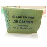 30 CAL 200 GR HP SIERRA (100) BULLETS