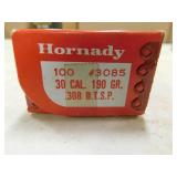30 CAL 190 GR BTSP HORNADY (100/BOX) BULLETS