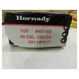 45 CAL 230 GR .451 HP/XTP HORNADY(100) BULLETS