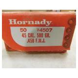 45 CAL 500 GR .458 FMJ (50) BULLETS