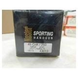 45 COLT 250 GR HP NOSLER (100/BOX) BULLETS