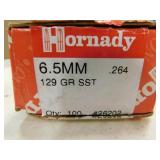 6.5 MM 129 GR SST HORNADY (100) BULLETS