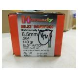 6.5 MM .264 140 GR HORNADY (APPROX 50) ½ BOX