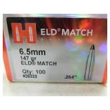 6.5 MM 147 GR ELD MATCH HORNADY(100/BOX) BULLETS