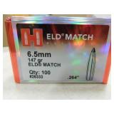 6.5 MM 147 GR ELD MATCH HORNADY (100/BOX) BULLETS