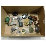 ASSORTMENT BELT BUCKLES, GAME CALLS