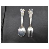 Vintage Mickie and Minnie Mouse Spoon and Fork