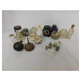 Vintage Glass Bottles, Ink wells and Thimbles