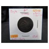 1858 US Seated Liberty Quarter Dollar Coin Silver