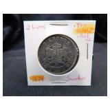 1878 Sweden 2 Kronor Coin - Silver