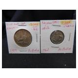 2 Australian Coins - Silver
