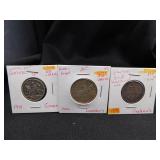 3- Silver Coins, Guatamala, Luxembourg, Greece,