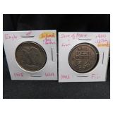 2- Silver Coins, USA, Figi