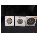 3- Silver Coins, Greece, Canada, Guatemala